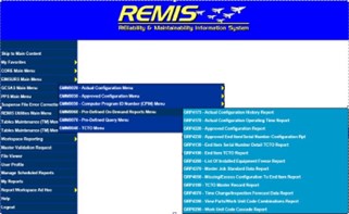 Screenshot of REMIS before UI upgrade